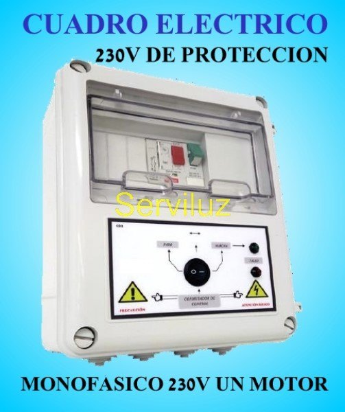 Cuadro Eléctrico Bombas Motor 230V Monofásico de Protección 2 HP CSD1-204